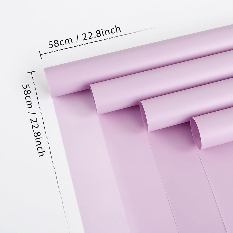 FUHITIM 20 Sheets Flower Wrapping Paper -Waterproof Floral Bouquet Wrapping Paper Used for DIY Crafts, Gift Packaging, Florist Supplies Packaging Paper for Wedding Birthday Gift (Misty Light Purple) - Image 2